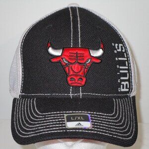 CHICAGO BULLS Hat Cap THROWBACK ADIDAS  L/XL Sewn Logo Climalite Reverse Stitch
